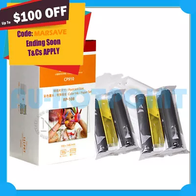 Canon Genuine RP108/KP108 High Yield Ink+Paper Set->Selphy CP910/CP1000/CP1300 • $48